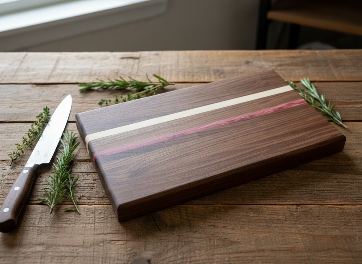 Walnut & Rose Wood Cutting Board