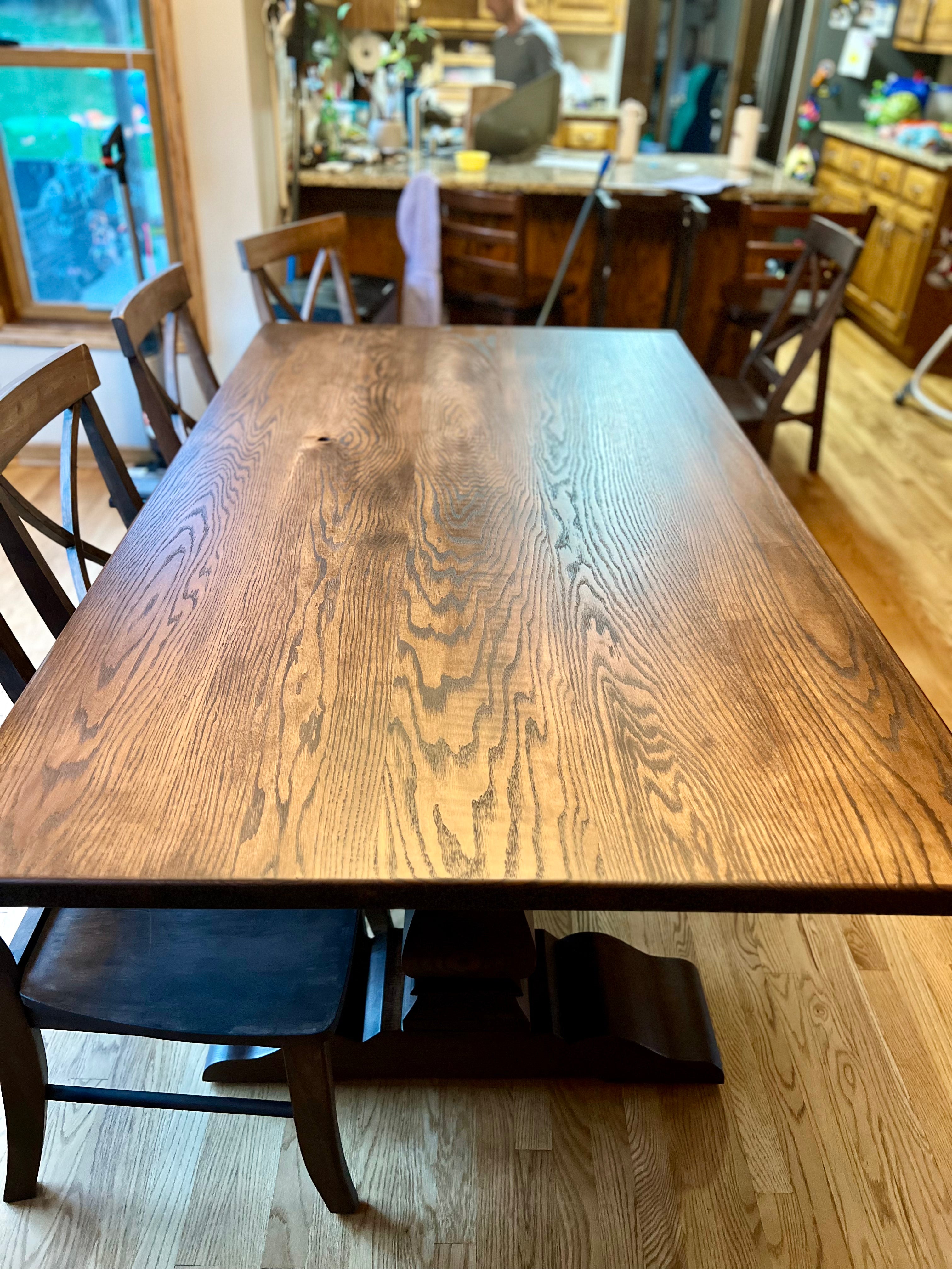 True Wisconsin Table-Winter Buck Brown Finish With X Back Chairs