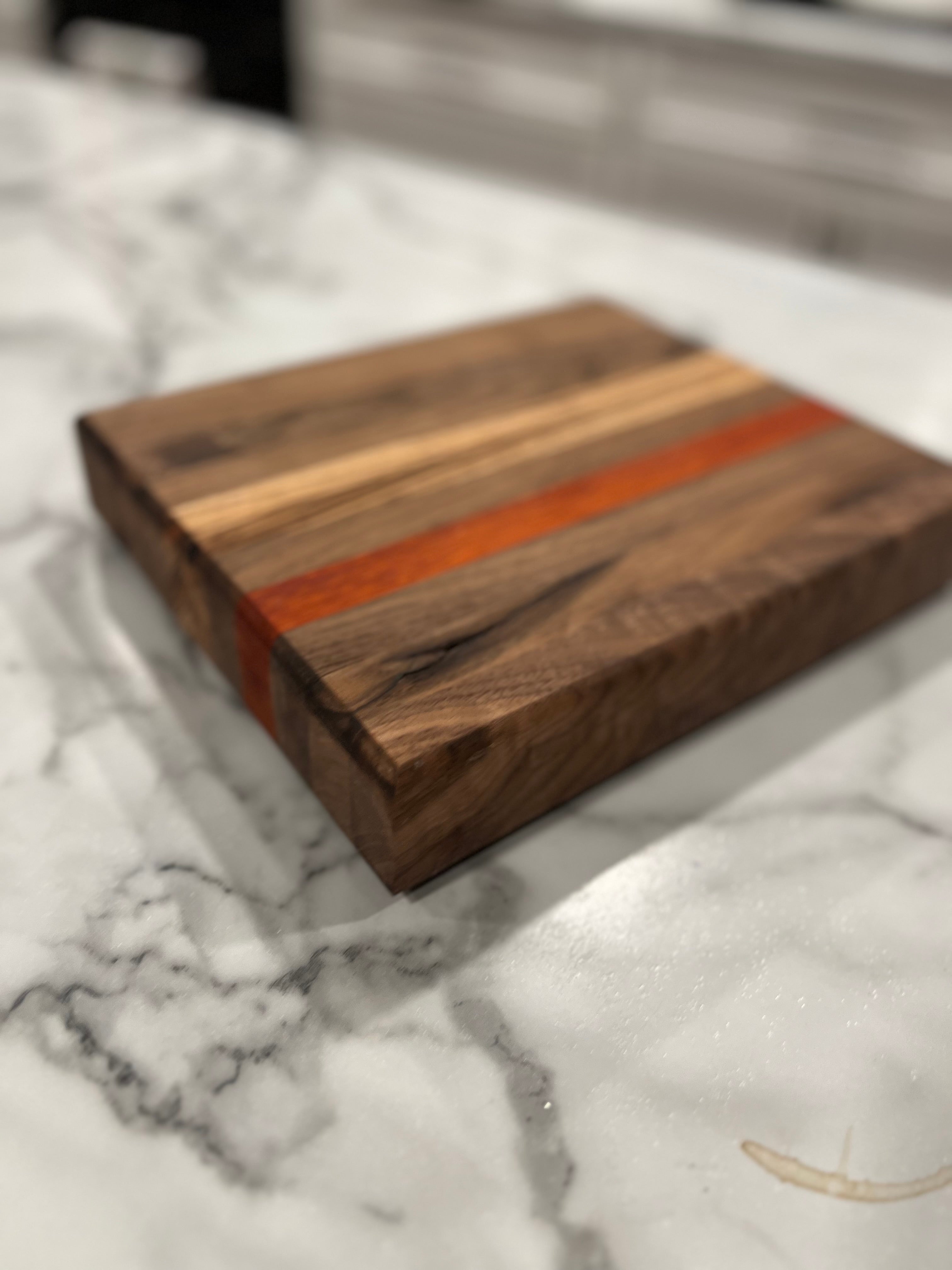 Walnut & Zebra Wood Cutting Board