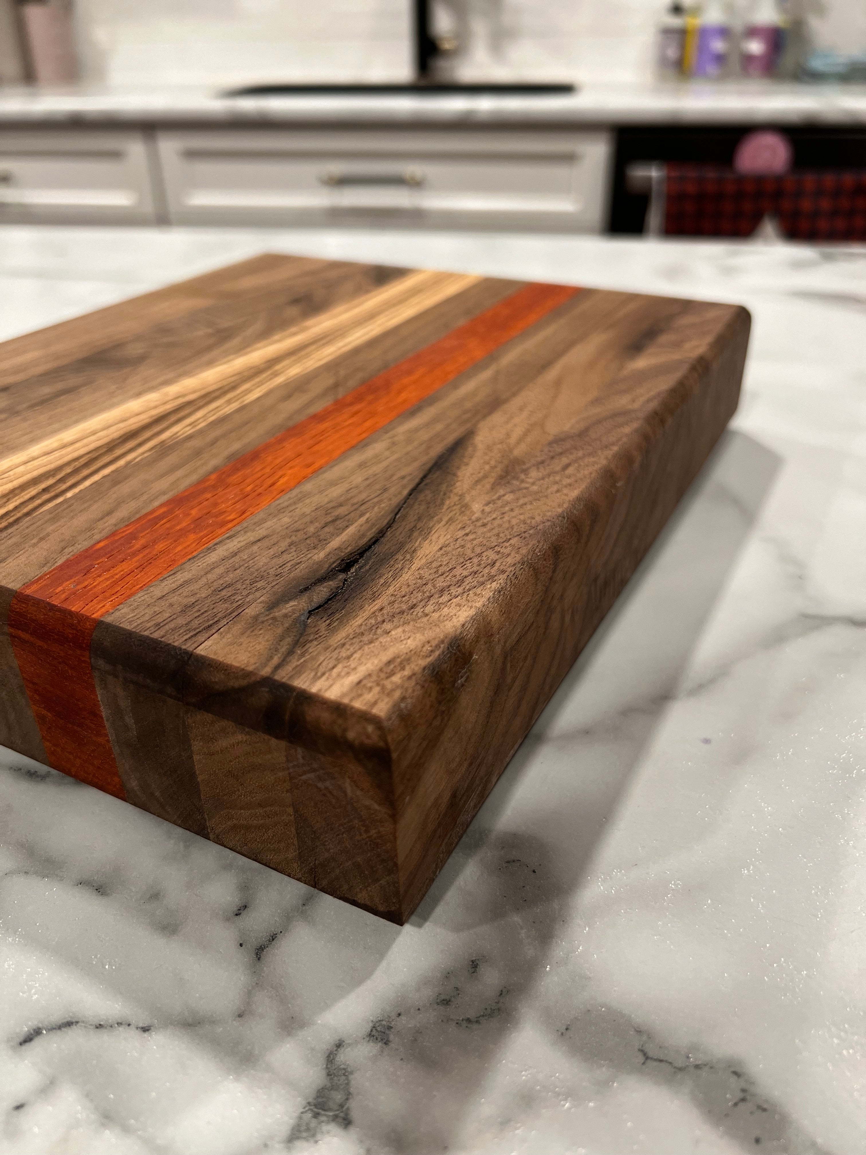 Walnut & Zebra Wood Cutting Board