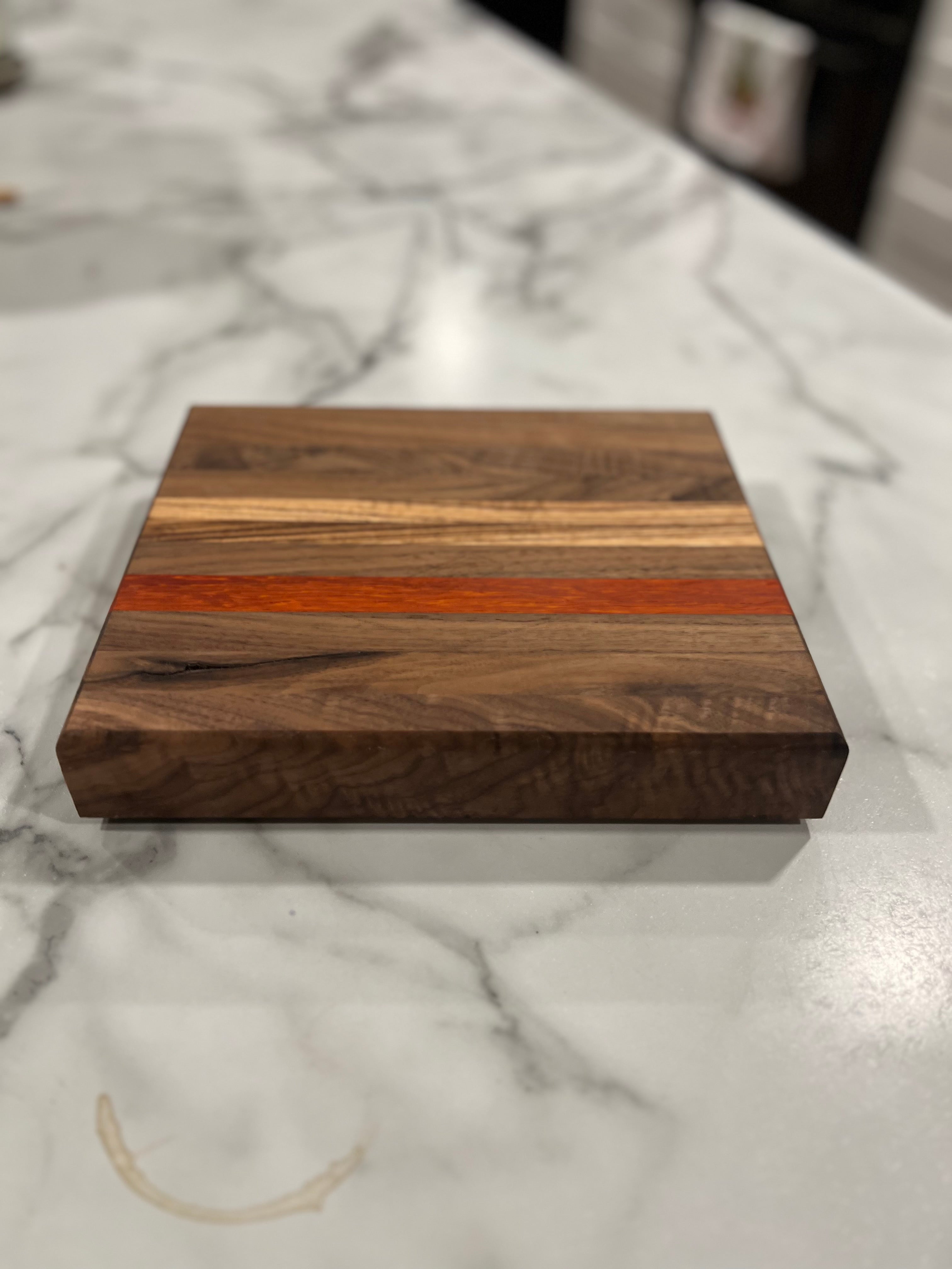 Walnut & Zebra Wood Cutting Board