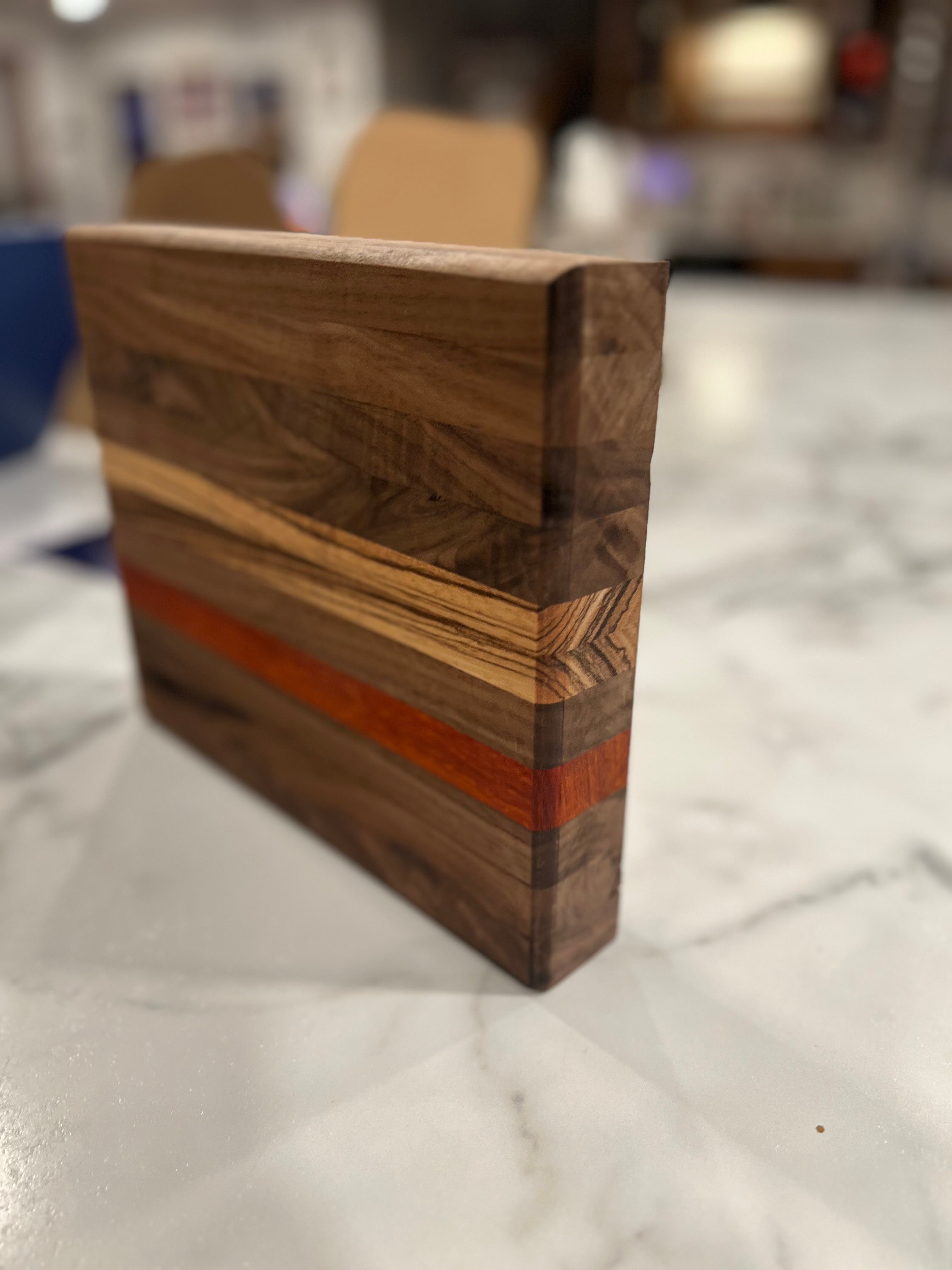 Walnut & Zebra Wood Cutting Board