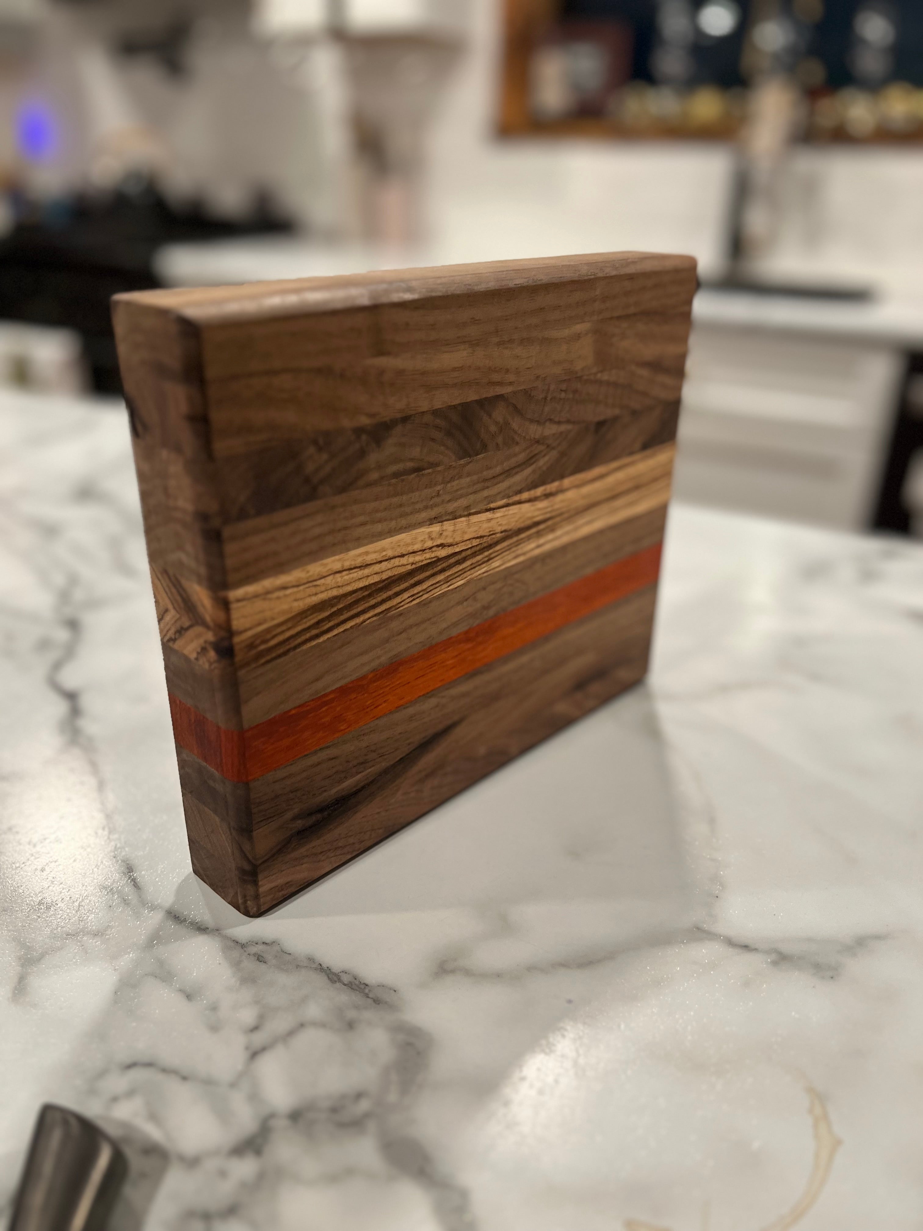 Walnut & Zebra Wood Cutting Board