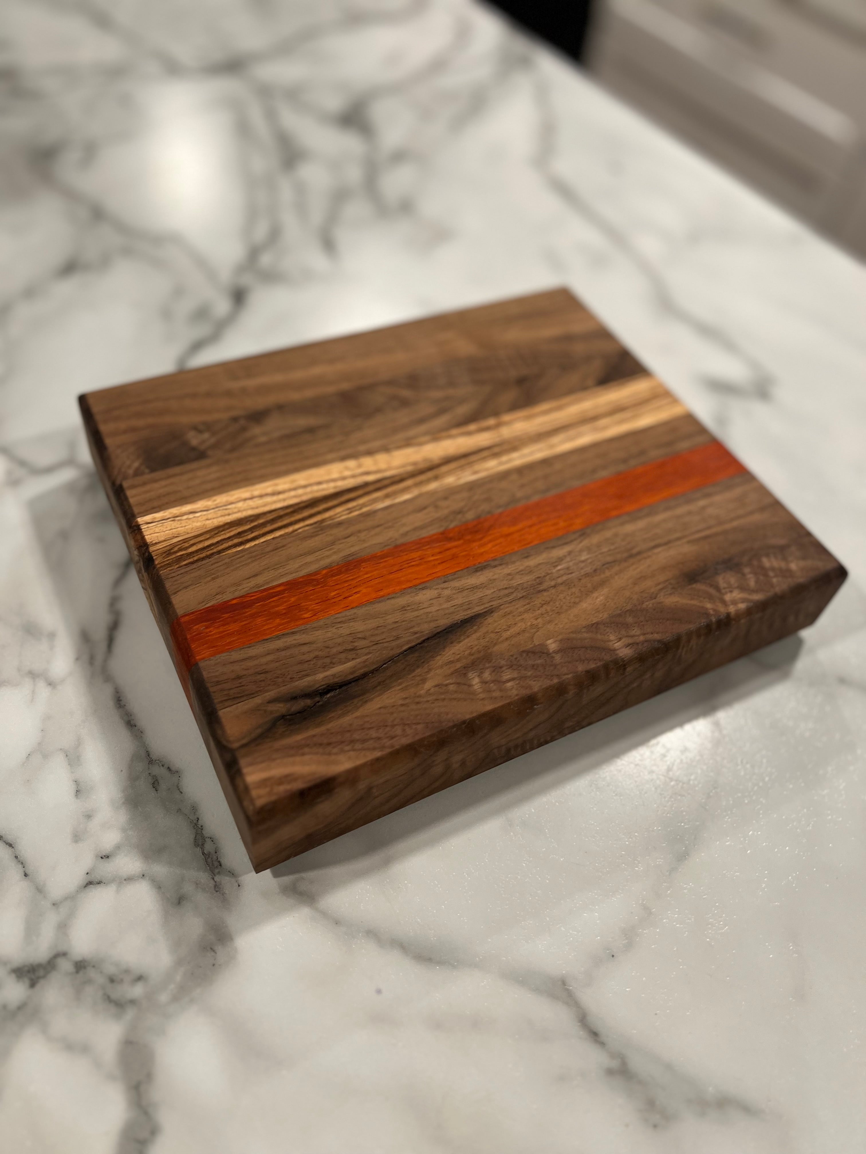 Walnut & Zebra Wood Cutting Board