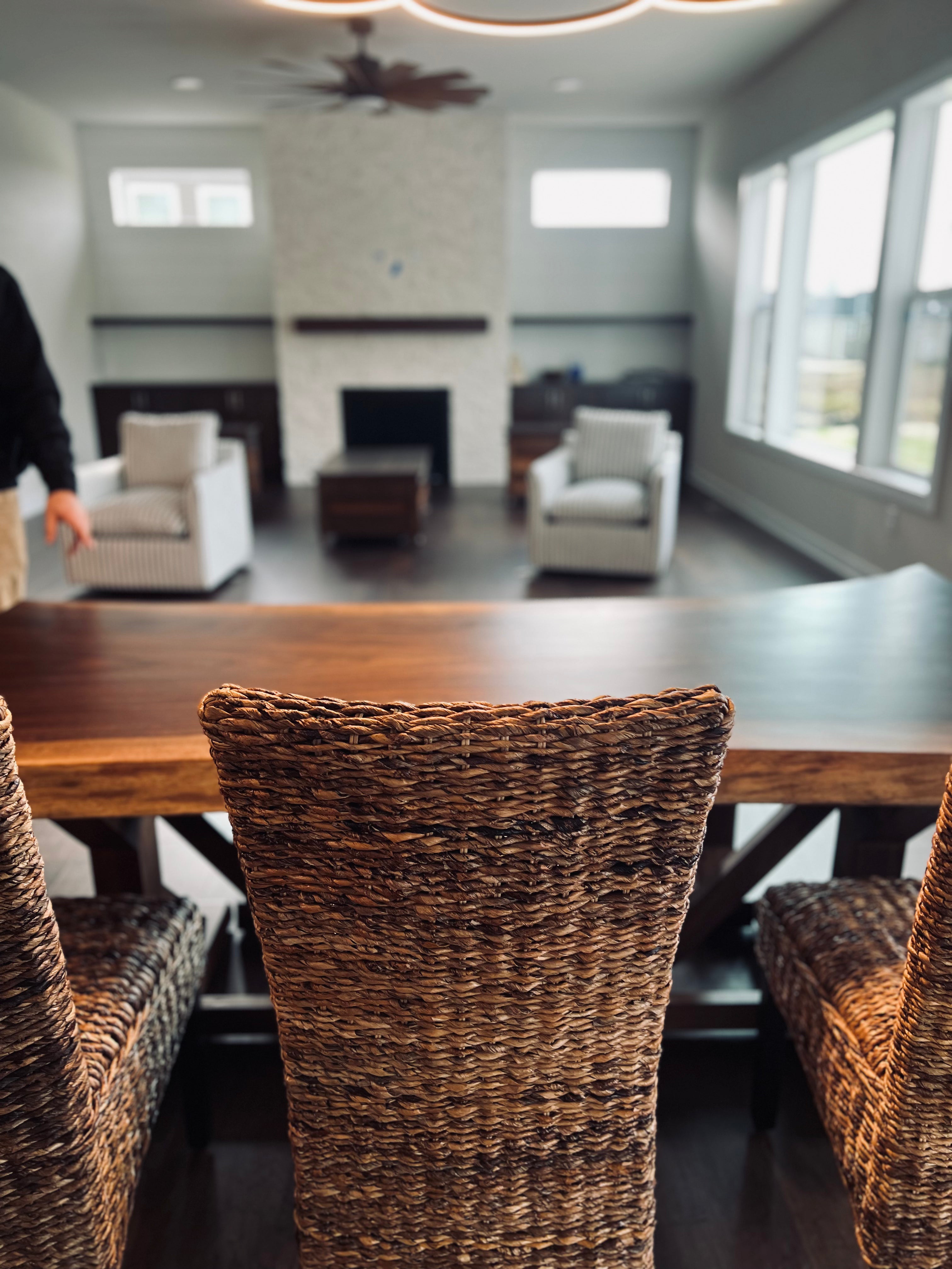 Live Edge Walnut Jasmine Base W/Matching Bench And Golden Mesh Chairs