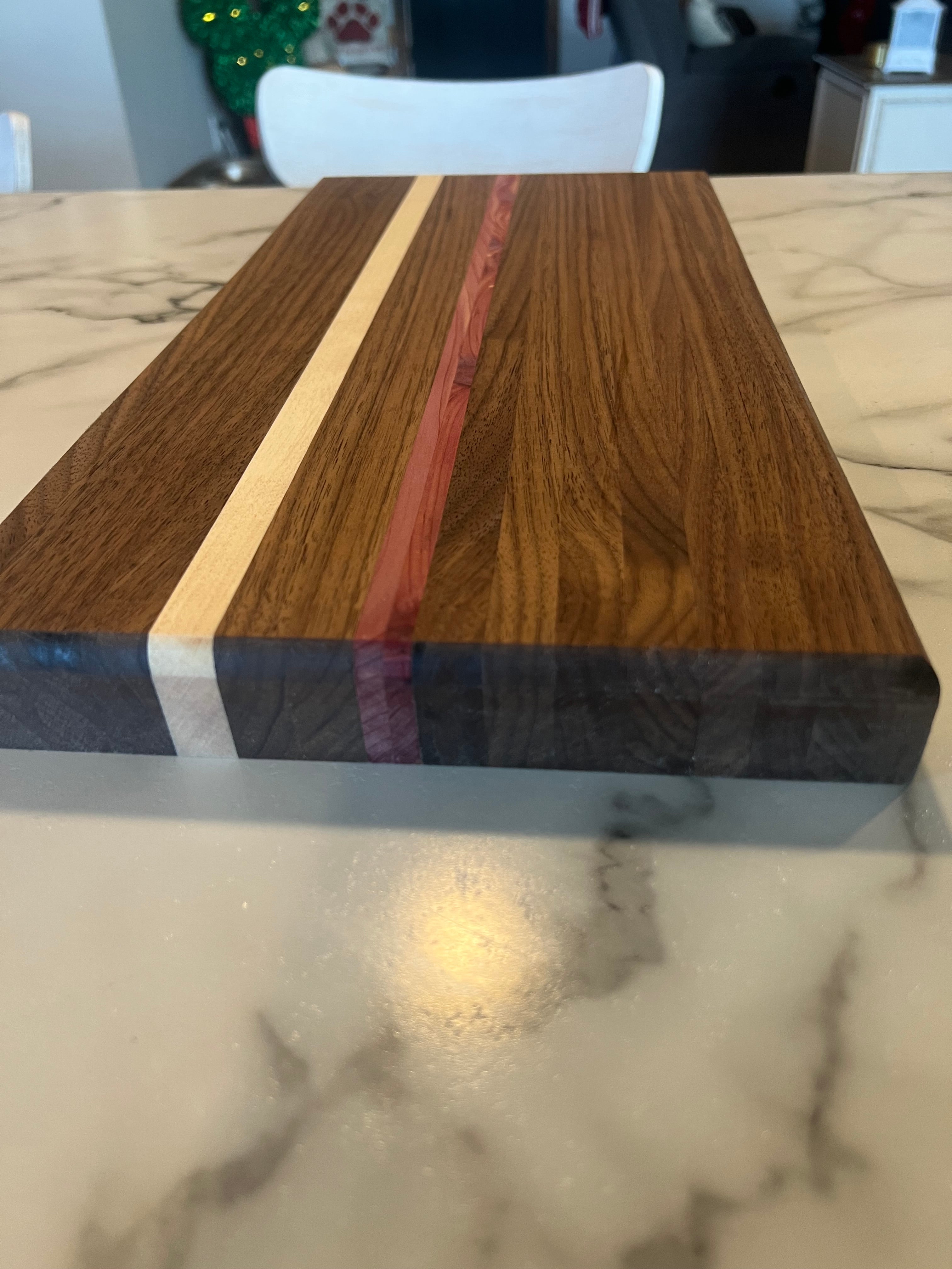 Walnut & Rose Wood Cutting Board