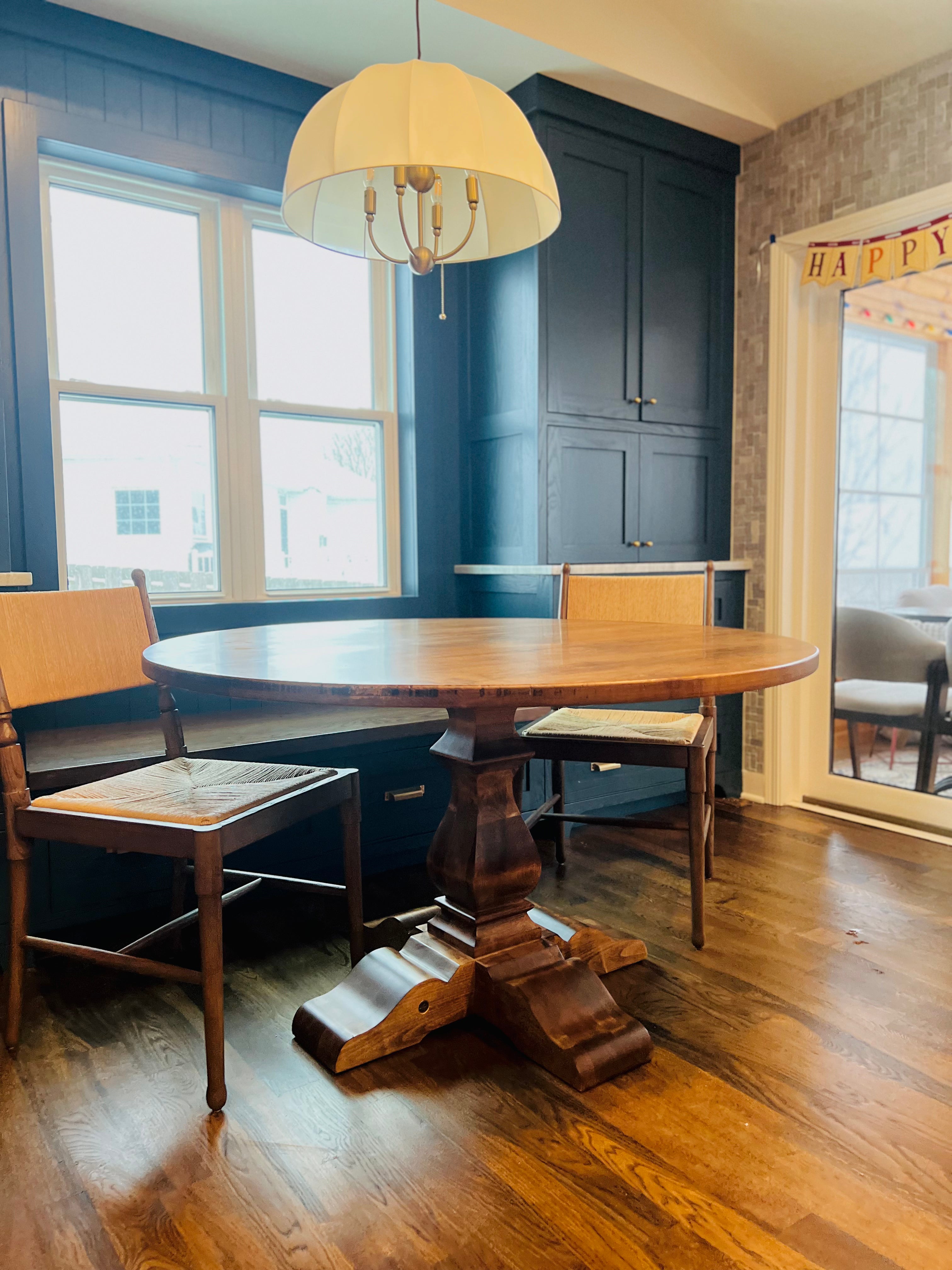 Circle Court Table Pedestal Base - (Hard Maple) Wyoming Prairie Tan Finish