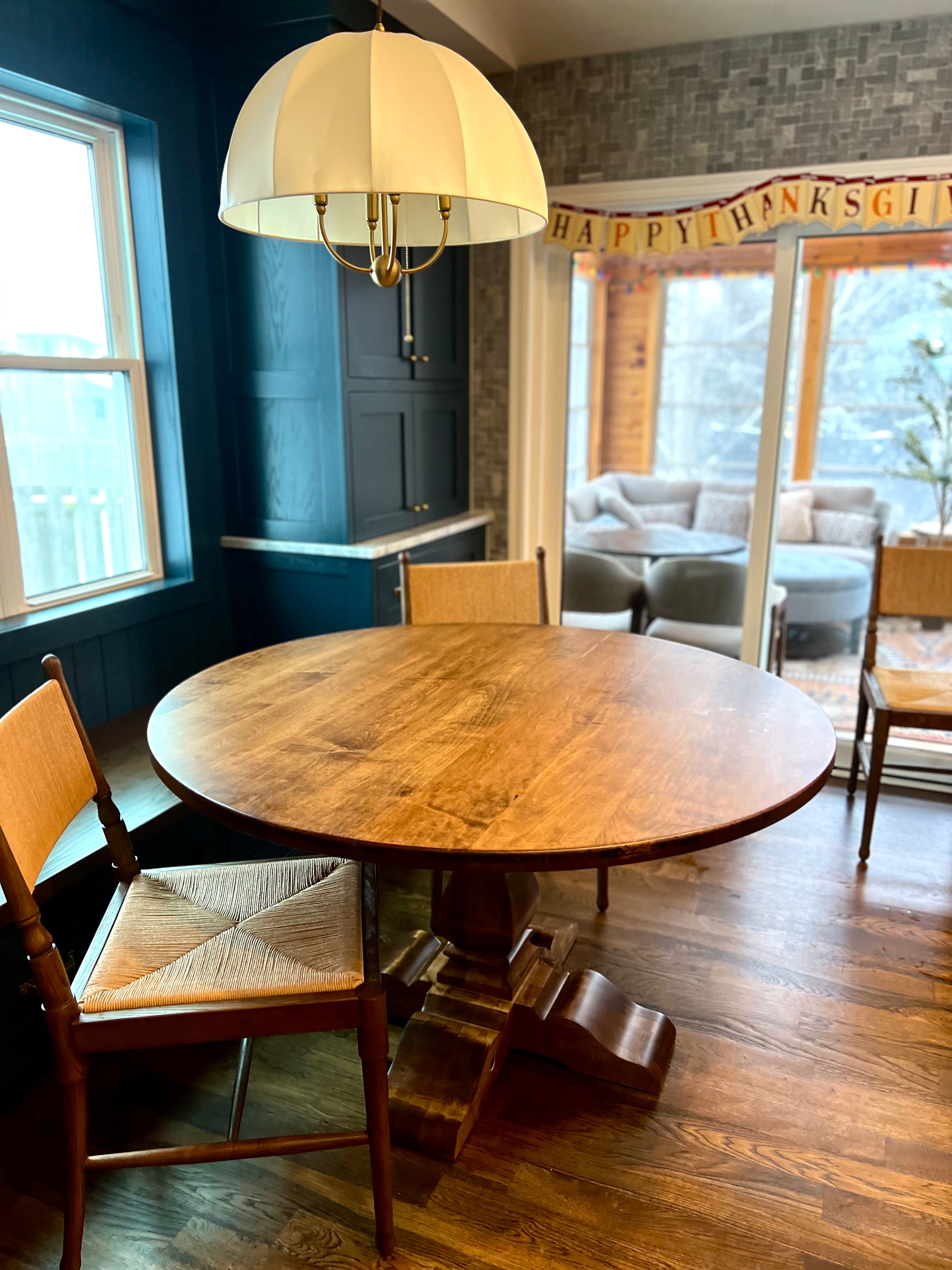 Circle Court Table Pedestal Base - (Hard Maple) Wyoming Prairie Tan Finish