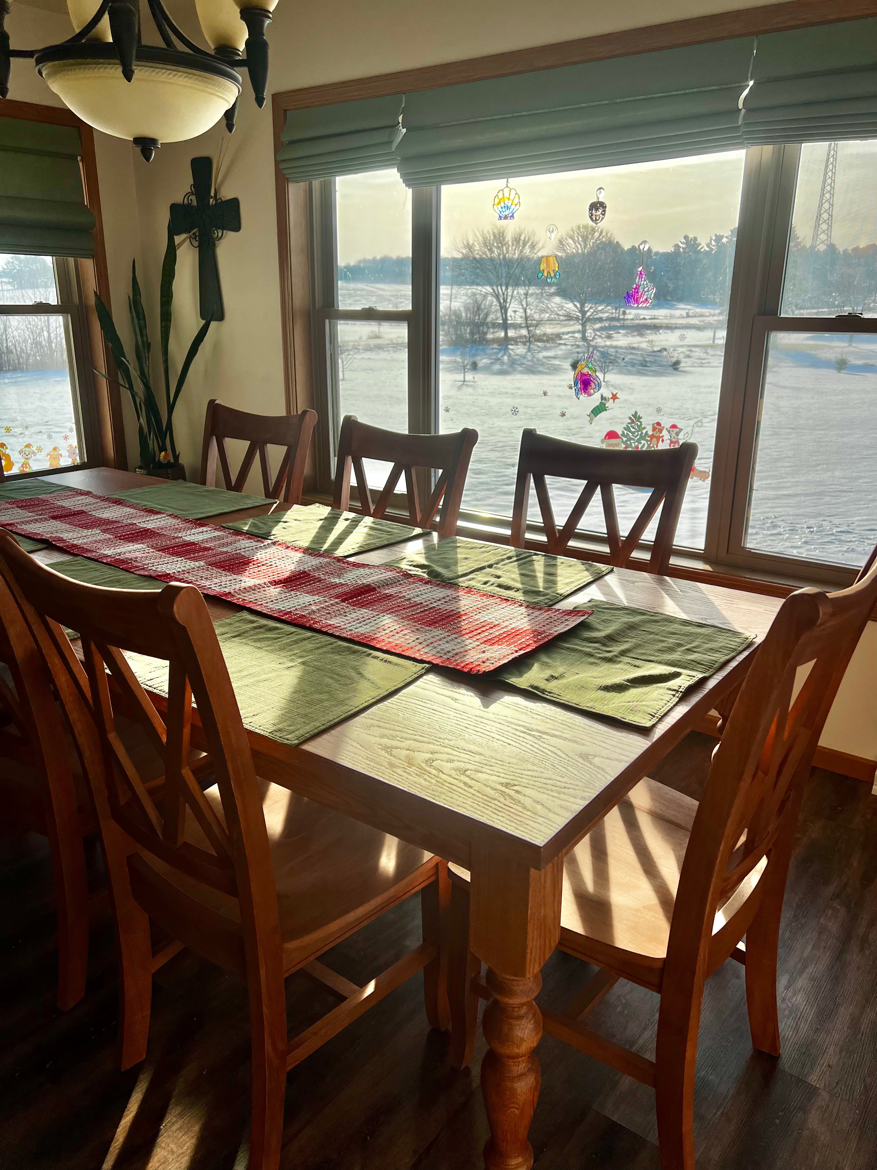 Classic RC Skinny Legs Solid Red Oak Dining Table w/ Matching Chairs
