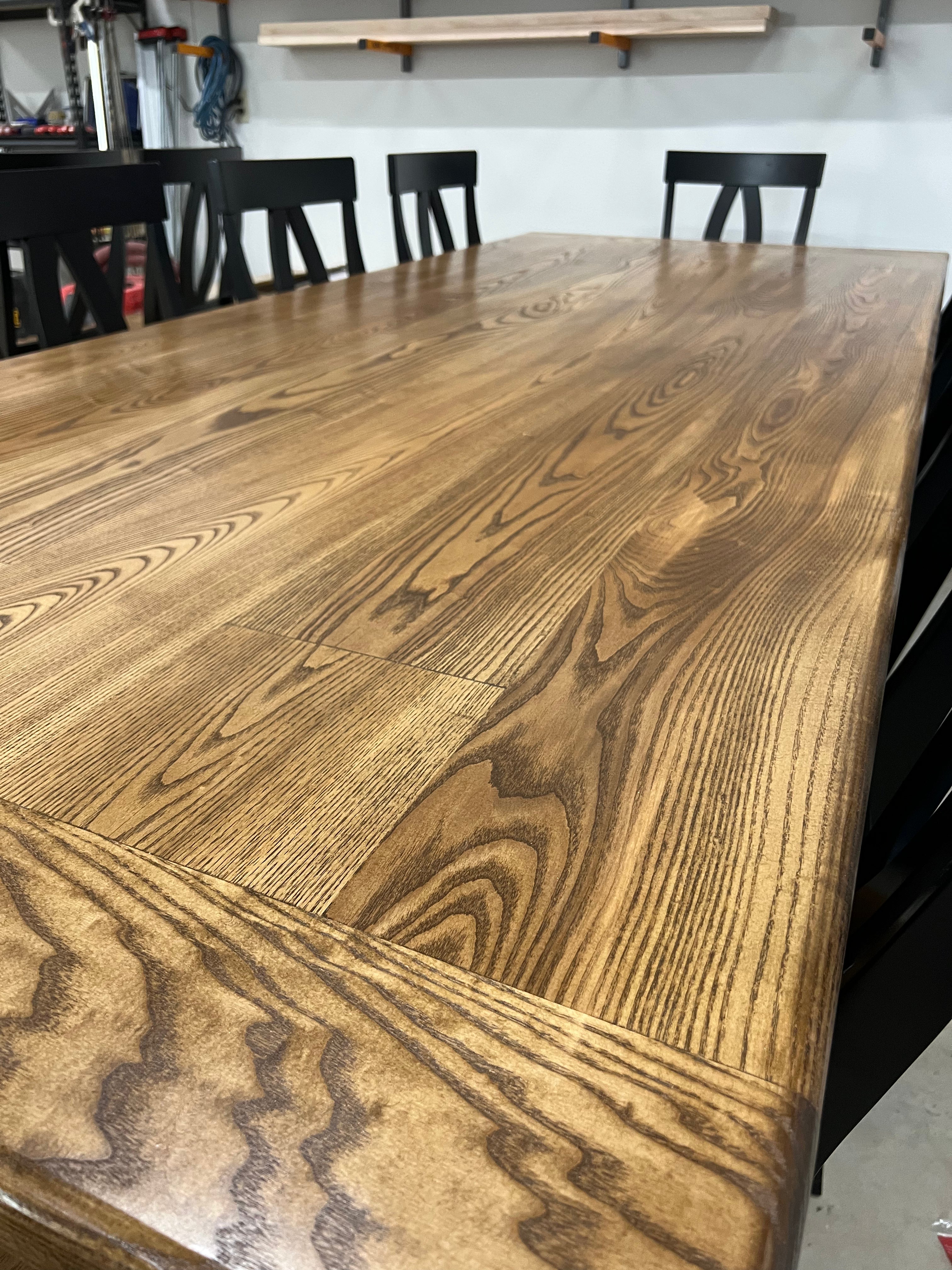 Taylor Table-Wyoming Prairie Tan Finish with Breadboards & New York Style Chairs