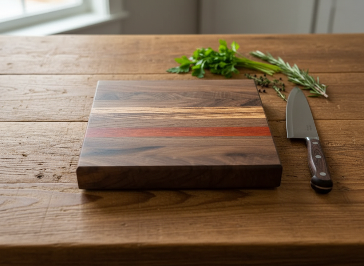 Walnut & Zebra Wood Cutting Board