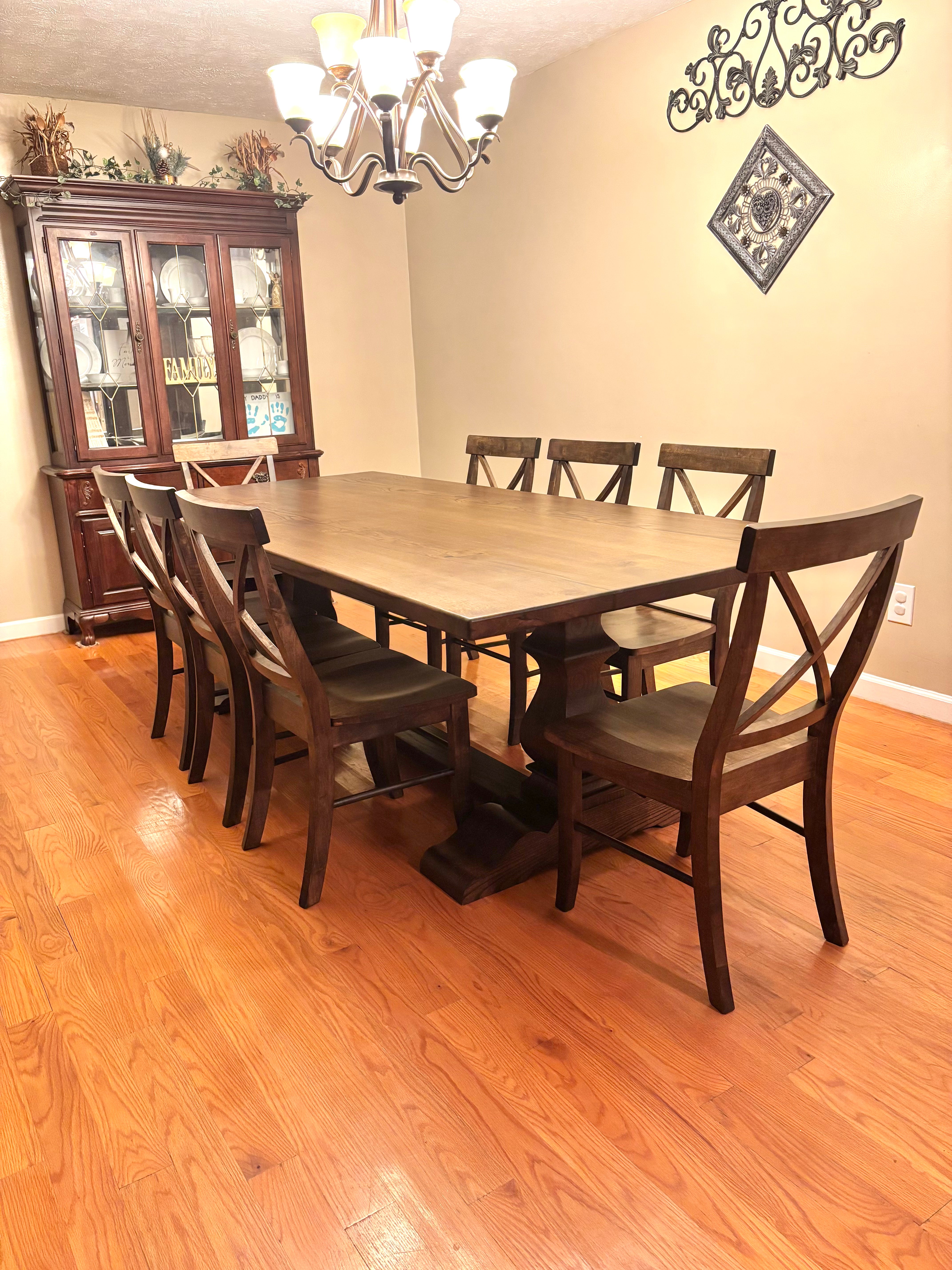 True WI Table-Rich Walnut- With Matching X Backs