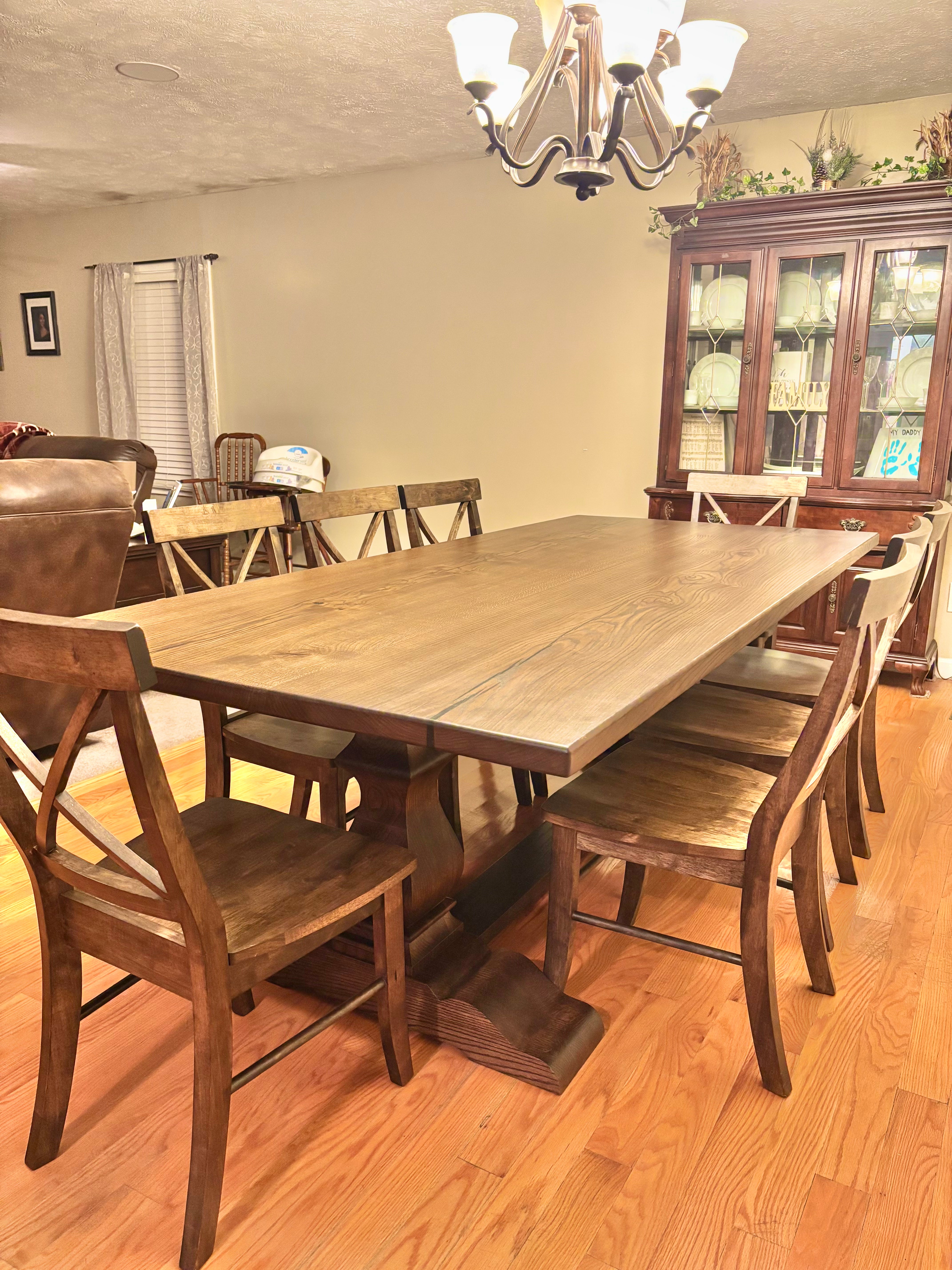 True WI Table-Rich Walnut- With Matching X Backs