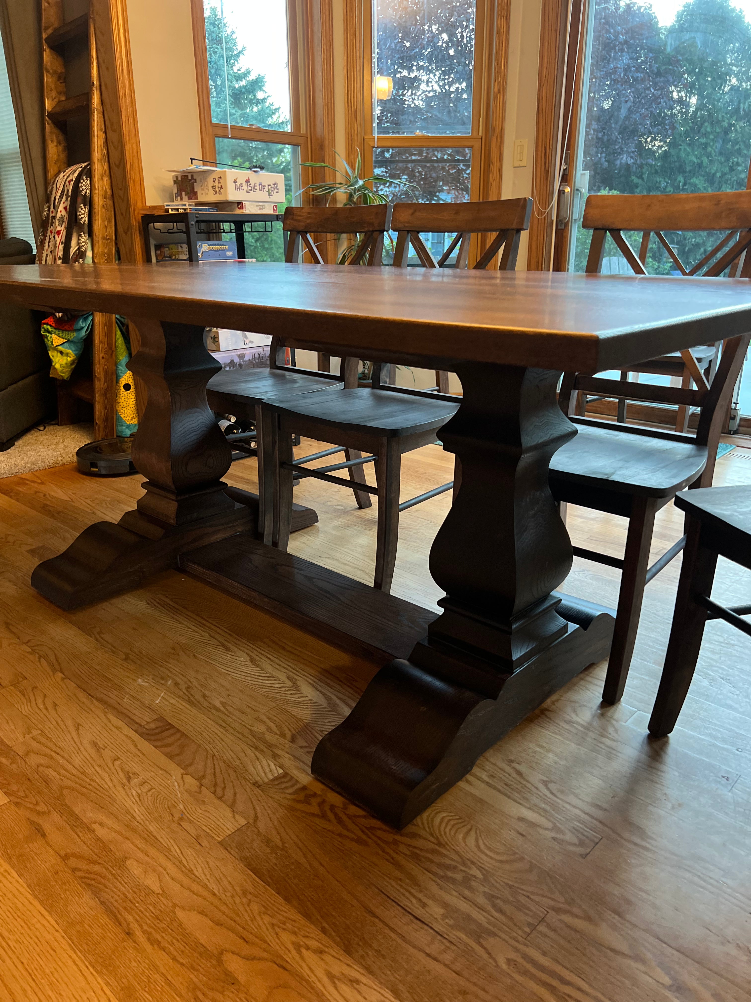 True Wisconsin Table-Winter Buck Brown Finish With X Back Chairs