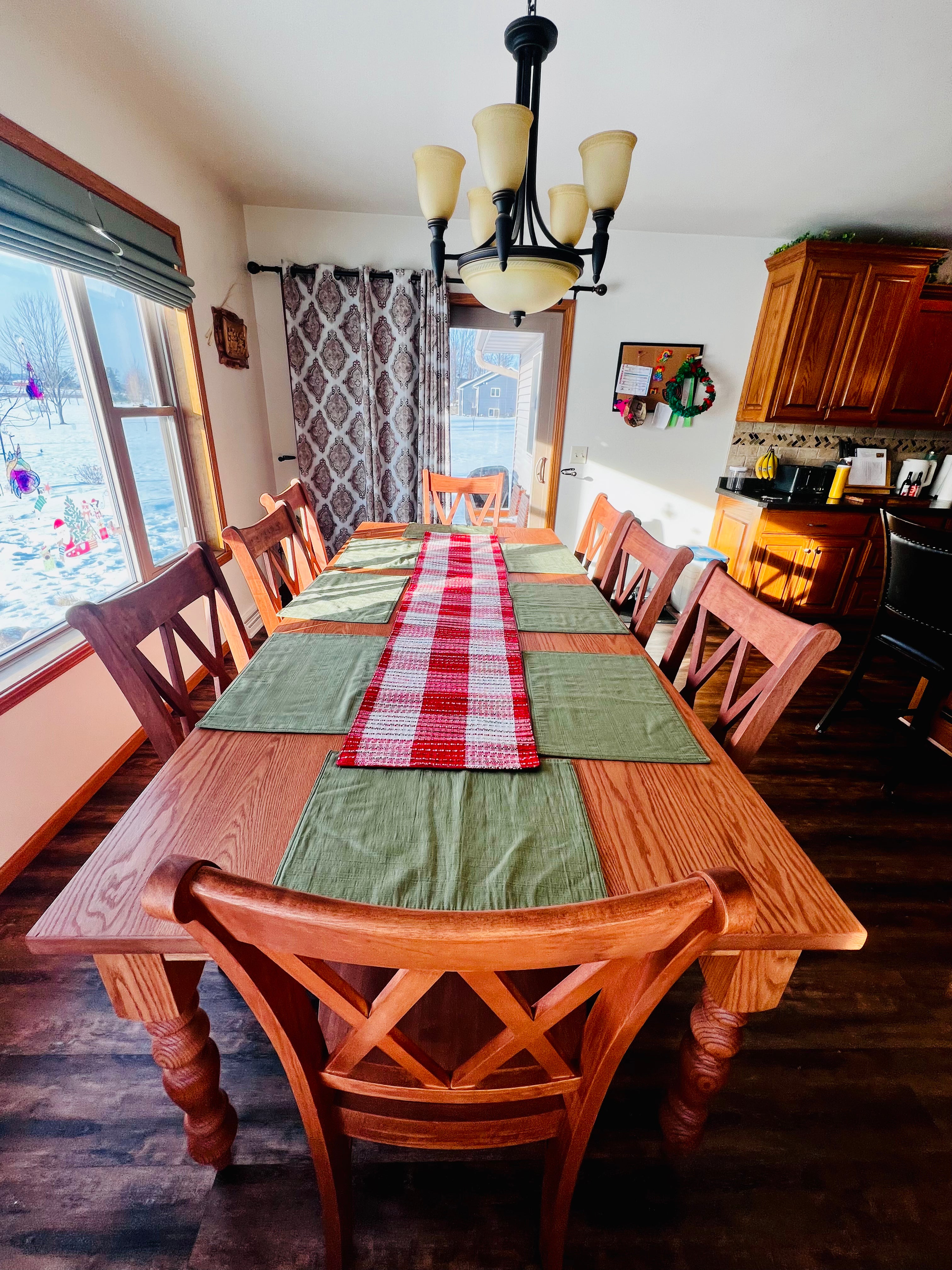 Classic RC Skinny Legs Solid Red Oak Dining Table w/ Matching Chairs