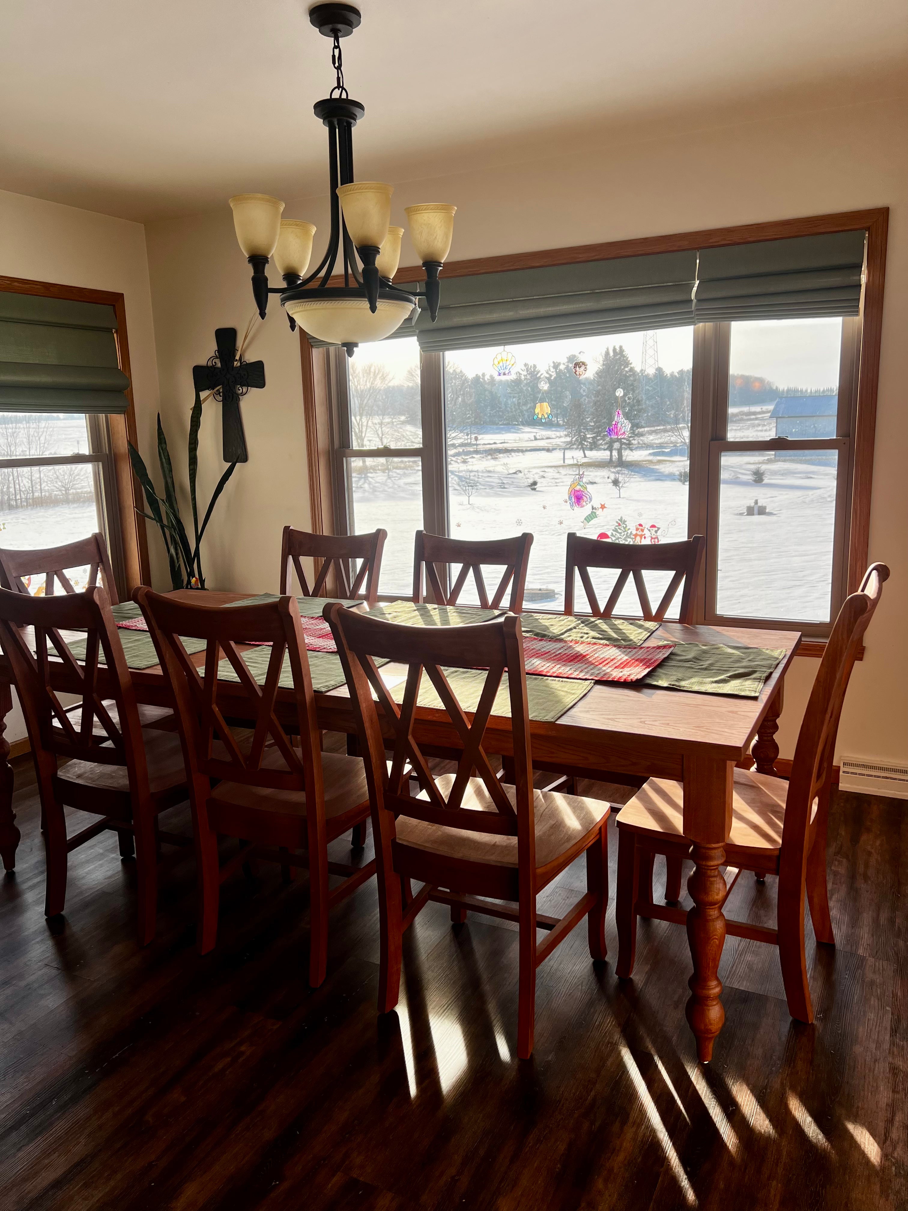 Classic RC Skinny Legs Solid Red Oak Dining Table w/ Matching Chairs