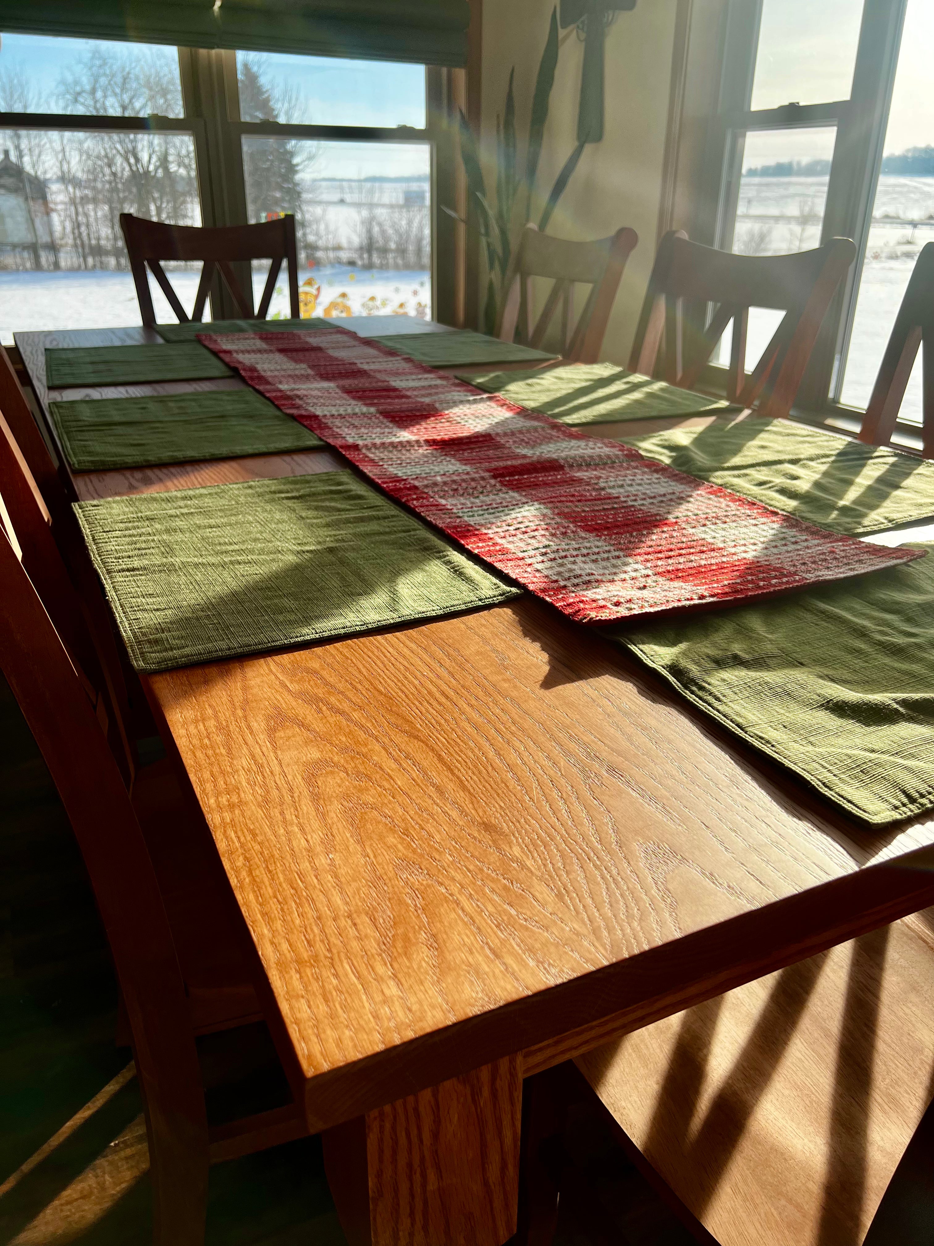 Classic RC Skinny Legs Solid Red Oak Dining Table w/ Matching Chairs