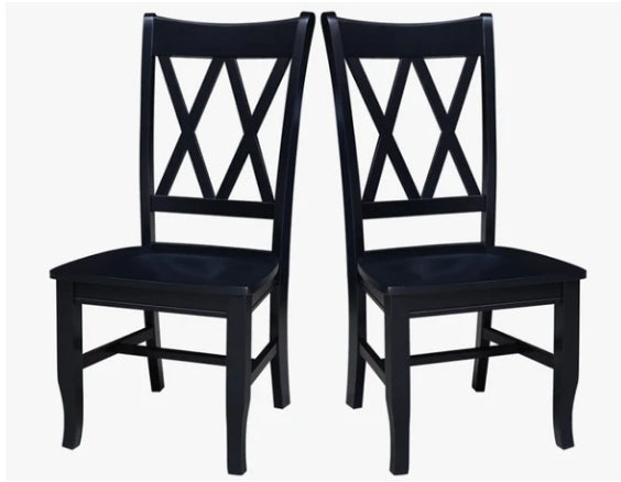 Double X-Back Chair Black/White